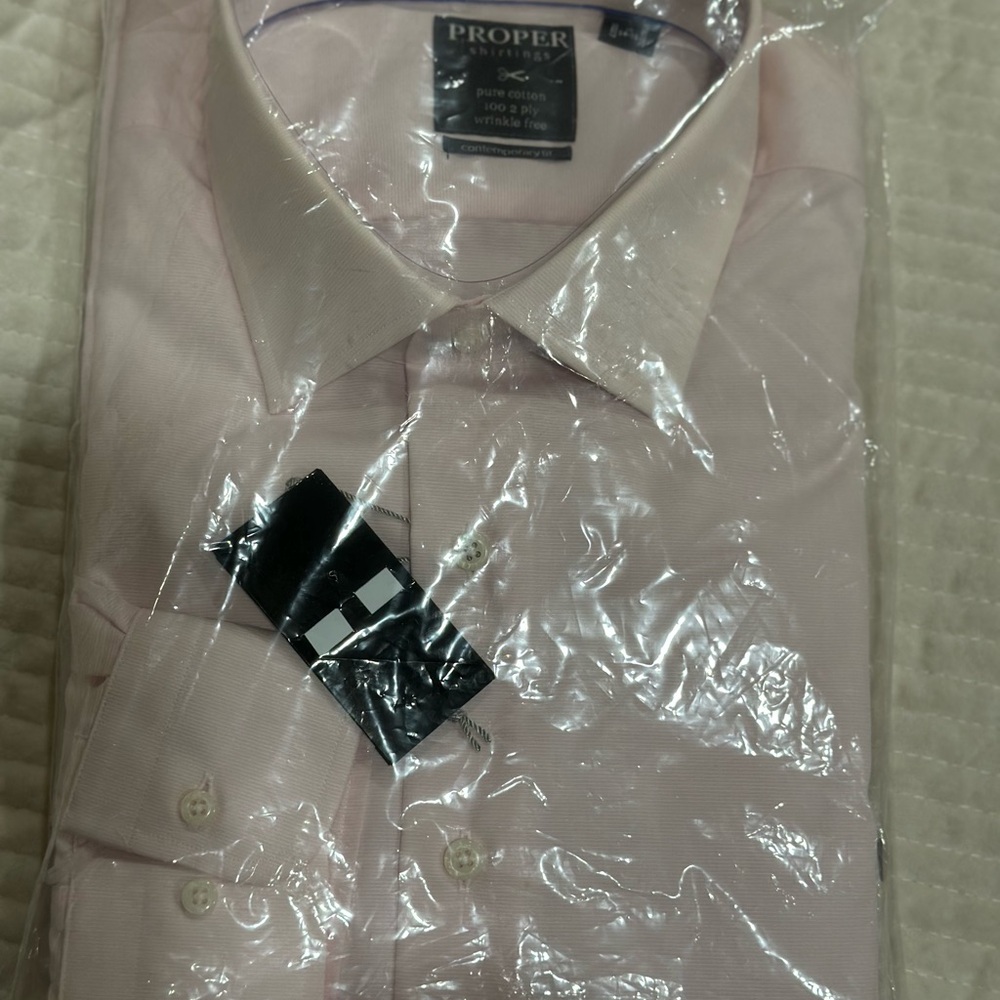 Propper Men's Pale Pink Dress Shirt - Spread Collar
